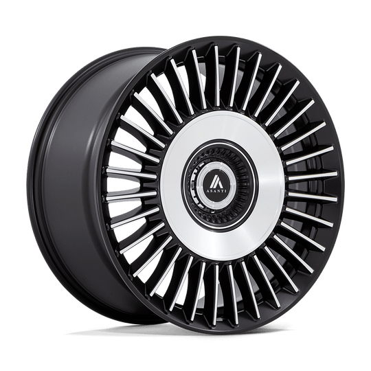 AB040MD22052018 - Asanti ABL-40 Tiara 22X10.5 5X120 / 5X115 18mm Satin Black With Bright Machined Face - Asanti Wheels Canada