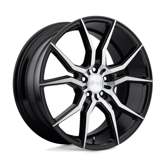 M166200065+40 - Niche M166 Ascari 20X10 5X114.3  40mm Gloss Black Brushed - Niche Wheels Canada