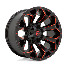Load image into Gallery viewer, D78718909856 - Fuel Offroad D787 Assault 18X9 6X135 6X139.7 19mm Matte Black Red Milled - Fuel Offroad Wheels Canada