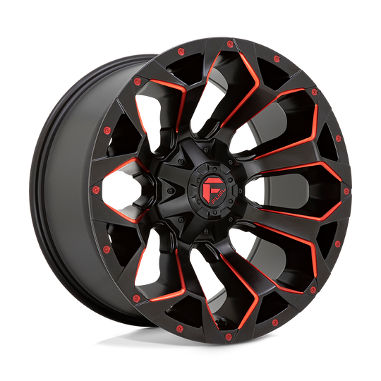 D78718909856 - Fuel Offroad D787 Assault 18X9 6X135 6X139.7 19mm Matte Black Red Milled - Fuel Offroad Wheels Canada