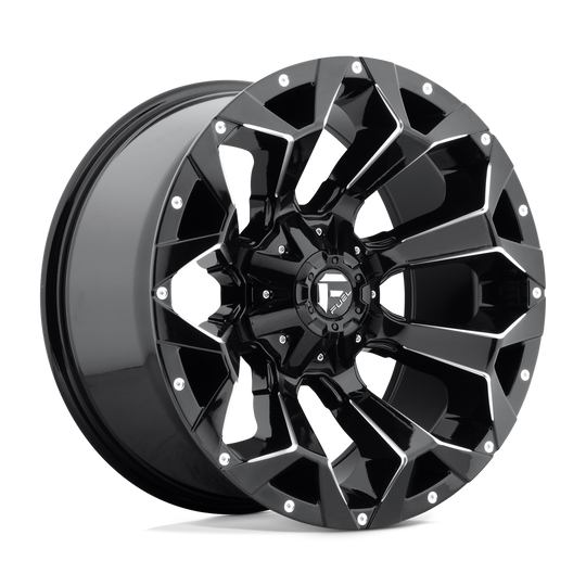 D57620908257 - Fuel Off-Road D576 Assault 20X9 8X165.1 20mm Gloss Black Milled - Fuel Off-Road Wheels Canada
