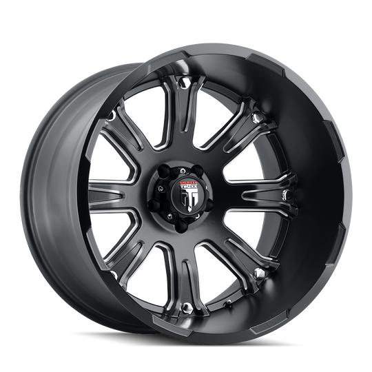 AT154-2278M-44 - American Truxx Bomb 20X12 8X180 /  ET -44mm Black and Milled - American Truxx Wheels Canada