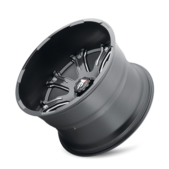 AT154-2281M-44 - American Truxx Bomb 20X12 8X165.1 /  ET -44mm Black and Milled - American Truxx Wheels Canada