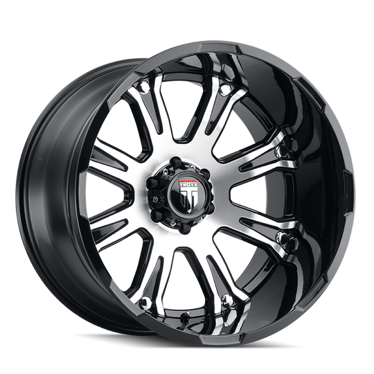 AT154-22436BM-76 - American Truxx Bomb 22X14 6X135 /  ET -76mm Gloss Black Machined - American Truxx Wheels Canada