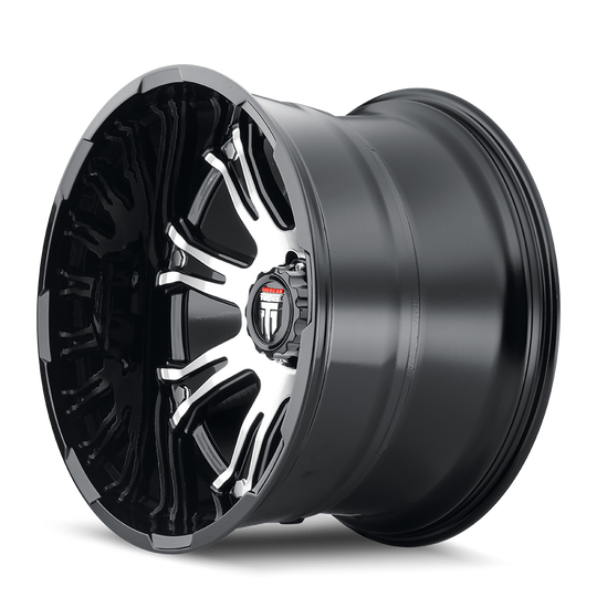 AT154-22473BM-76 - American Truxx Bomb 22X14 5X127 /  ET -76mm Gloss Black Machined - American Truxx Wheels Canada