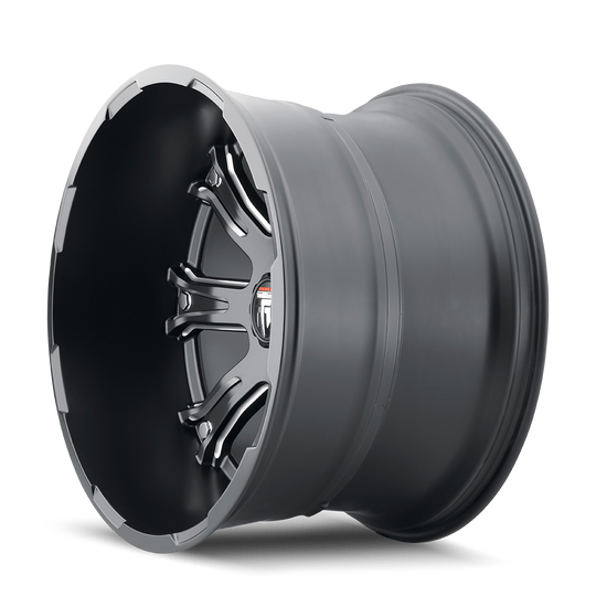 AT154-22473M-76 - American Truxx Bomb 22X14 5X127 /  ET -76mm Satin Black Milled - American Truxx Wheels Canada