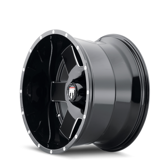 AT155-8981M-12 - American Truxx Armor 18X9 8X165.1 /  ET -12mm Black and Milled - American Truxx Wheels Canada