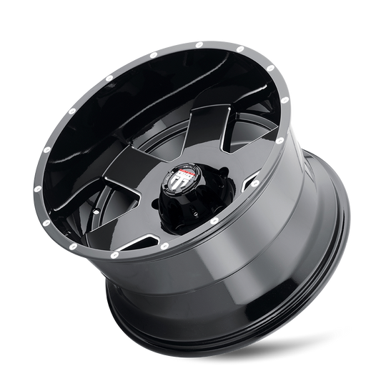 AT155-2978M-12 - American Truxx Armor 20X9 8X180 /  ET -12mm Black and Milled - American Truxx Wheels Canada