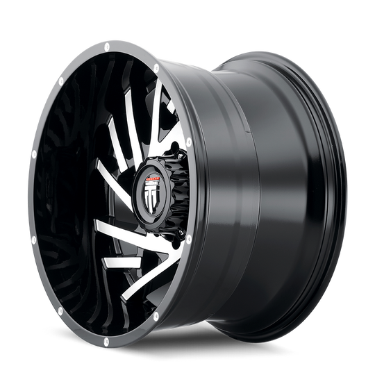 AT161-2173BM-24 - American Truxx Web 20X10 5X127 /  ET -24mm Gloss Black Machined - American Truxx Wheels Canada