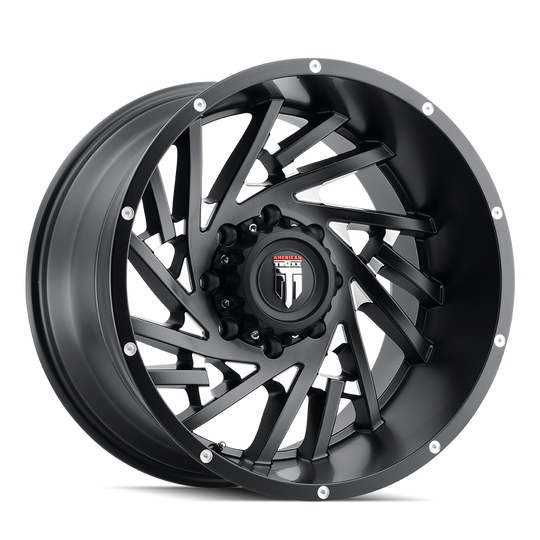 AT161-2150M-24 - American Truxx Web 20X10 5X150 /  ET -24mm Satin Black Milled - American Truxx Wheels Canada
