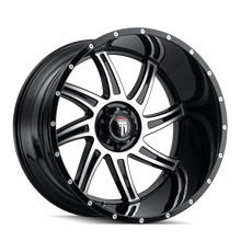 Charger l'image dans la galerie, AT162-22273BM-44 - American Truxx Vortex 22X12 5X127 /  ET -44mm Gloss Black Machined - American Truxx Wheels Canada