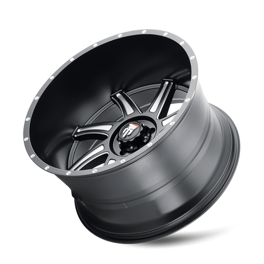 AT162-22273M-44 - American Truxx Vortex 22X12 5X127 /  ET -44mm Black and Milled - American Truxx Wheels Canada