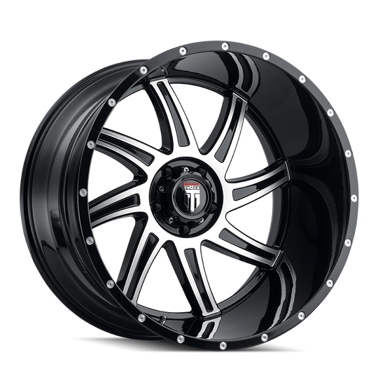 AT162-2170BM-24 - American Truxx Vortex 20X10 8X170 /  ET -24mm Gloss Black Machined - American Truxx Wheels Canada