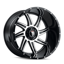 Charger l'image dans la galerie, AT162-2181BM-24 - American Truxx Vortex 20X10 8X165.1 /  ET -24mm Gloss Black Machined - American Truxx Wheels Canada