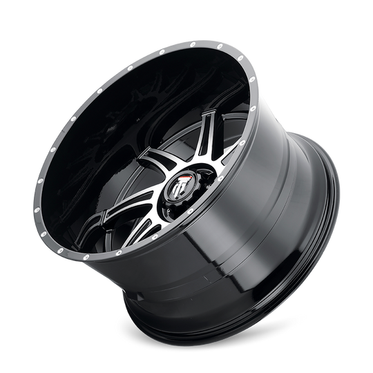 AT162-2183BM-24 - American Truxx Vortex 20X10 6X139.7 /  ET -24mm Gloss Black Machined - American Truxx Wheels Canada
