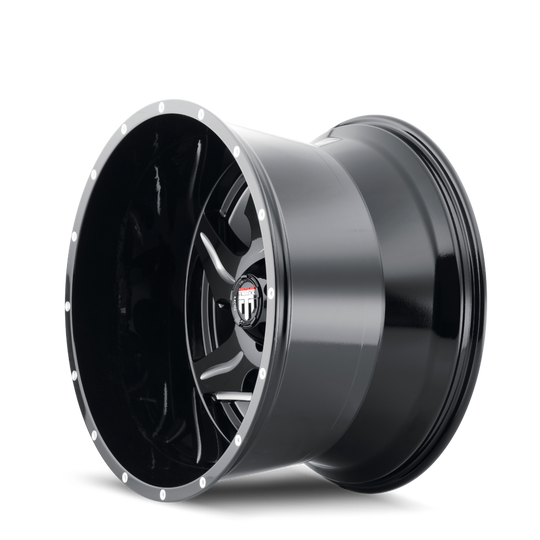 AT163-2250M-44 - American Truxx Ninja 20X12 5X150 /  ET -44mm Black and Milled - American Truxx Wheels Canada