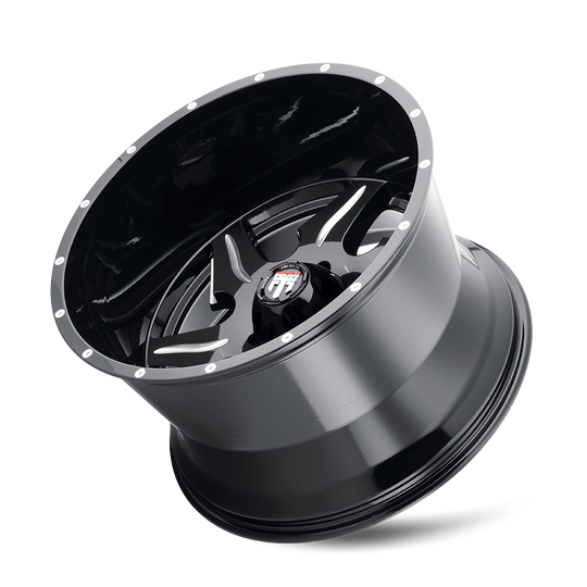 AT163-2278M-44 - American Truxx Ninja 20X12 8X180 /  ET -44mm Black and Milled - American Truxx Wheels Canada