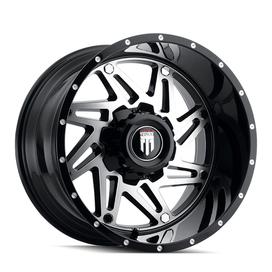 AT165-2197M-24 - American Truxx Warrior 20X10 5X139.7 / 5X150 ET -24mm Gloss Black Milled - American Truxx Wheels Canada