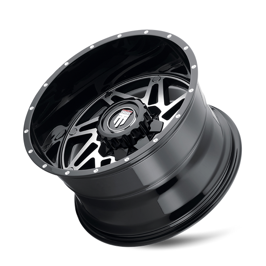 AT165-2252BM-44 - American Truxx Warrior 20X12 5X127 / 5X139.7 ET -44mm Gloss Black Machined - American Truxx Wheels Canada