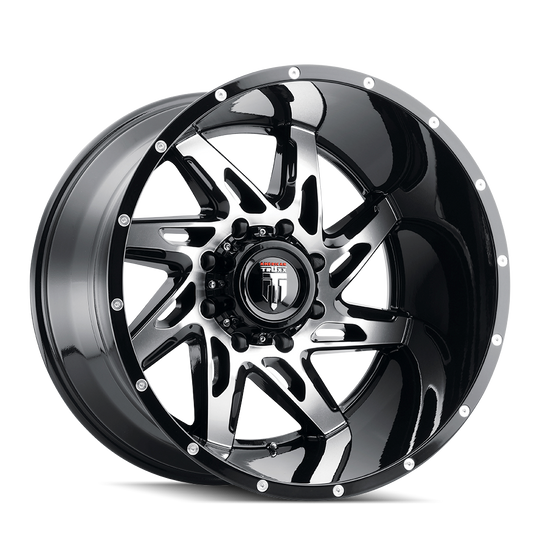 AT183-22481BM-76 - American Truxx Spyder 22X14 8X165.1 /  ET -76mm Gloss Black Machined - American Truxx Wheels Canada