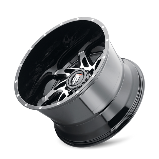 AT183-2183BM-24 - American Truxx Spyder 20X10 6X139.7 /  ET -24mm Gloss Black Machined - American Truxx Wheels Canada