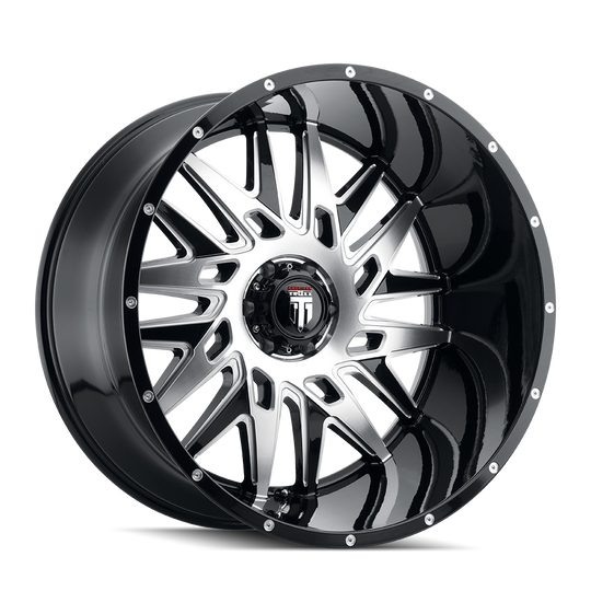 AT184-26470BM-76 - American Truxx DNA 26X14 8X170 /  ET -76mm Gloss Black Machined - American Truxx Wheels Canada