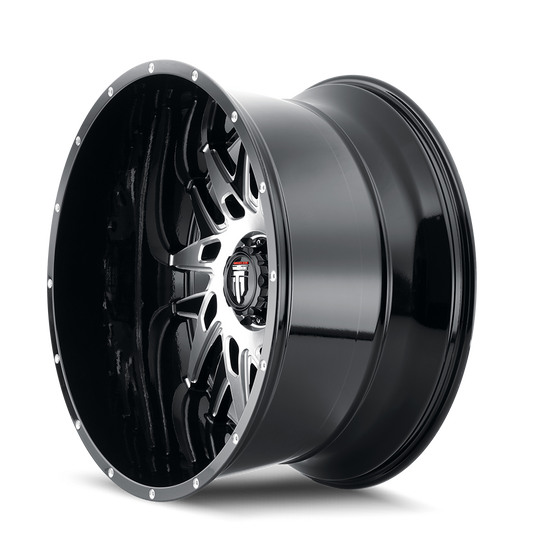 AT184-24478BM-76 - American Truxx DNA 24X14 8X180 /  ET -76mm Gloss Black Machined - American Truxx Wheels Canada