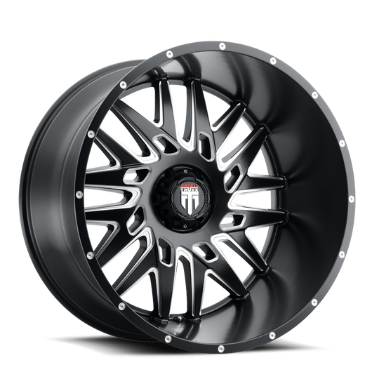 AT184-22281M-44 - American Truxx DNA 22X12 8X165.1 /  ET -44mm Black and Milled - American Truxx Wheels Canada