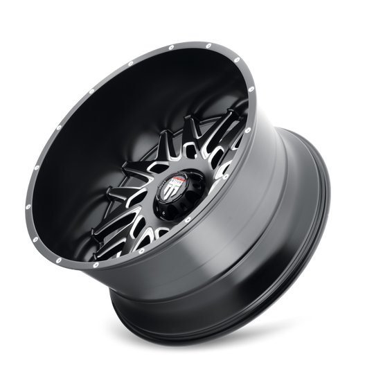 AT184-22270M-44 - American Truxx DNA 22X12 8X170 /  ET -44mm Black and Milled - American Truxx Wheels Canada