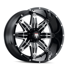 Charger l'image dans la galerie, AT185-2136BM-24 - American Truxx Lonestar 20X10 6X135 /  ET -24mm Black and Machined - American Truxx Wheels Canada
