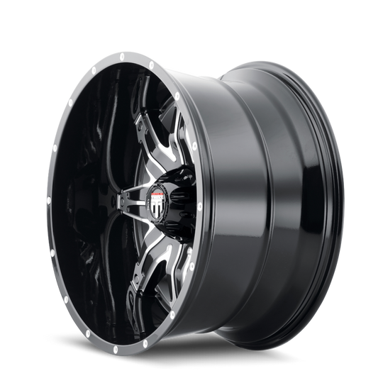 AT185-2183BM-24 - American Truxx Lonestar 20X10 6X139.7 /  ET -24mm Black and Machined - American Truxx Wheels Canada