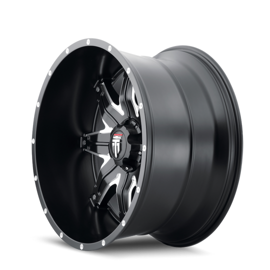 AT185-2185M-24 - American Truxx Lonestar 20X10 5X139.7 /  ET -24mm Black and Milled - American Truxx Wheels Canada