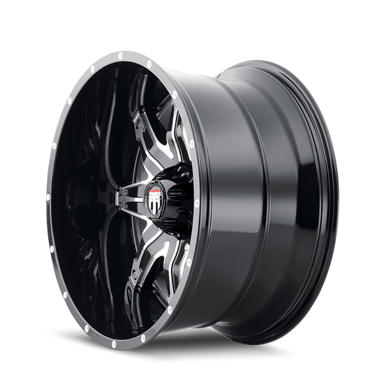 AT185-2178BM-24 - American Truxx Lonestar 20X10 8X180 /  ET -24mm Gloss Black Machined - American Truxx Wheels Canada