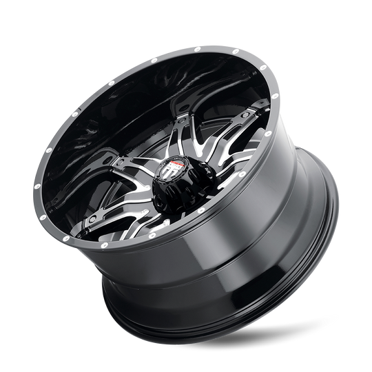 AT185-22283BM-44 - American Truxx Lonestar 22X12 6X139.7 /  ET -44mm Gloss Black Machined - American Truxx Wheels Canada