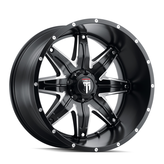 AT185-22285M-44 - American Truxx Lonestar 22X12 5X139.7 /  ET -44mm Satin Black Milled - American Truxx Wheels Canada
