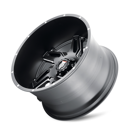 AT186-24478M-76 - American Truxx Spurs 24X14 8X180 /  ET -76mm Satin Black Milled - American Truxx Wheels Canada