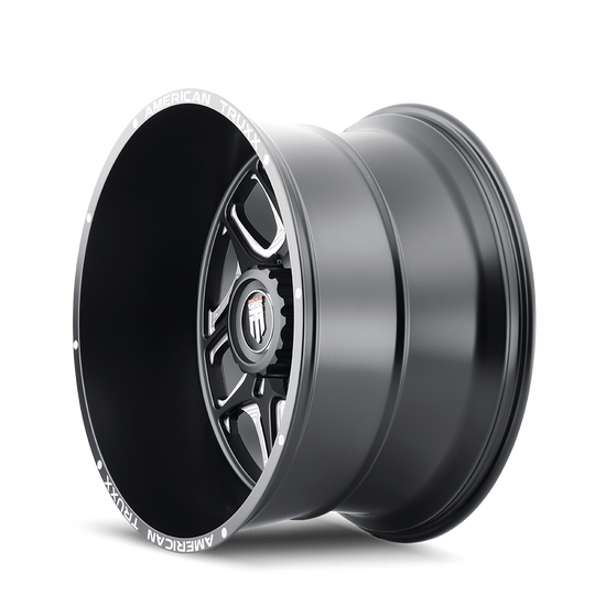 AT1900-24483M-76 - American Truxx Sweep 24X14 6X139.7 /  ET -76mm Satin Black Milled - American Truxx Wheels Canada