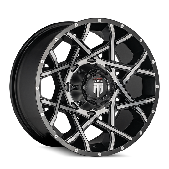 AT1901-2252BM-44 - American Truxx Gridlock 20X12 5X127 / 5X139.7 ET -44mm Black and Machined - American Truxx Wheels Canada