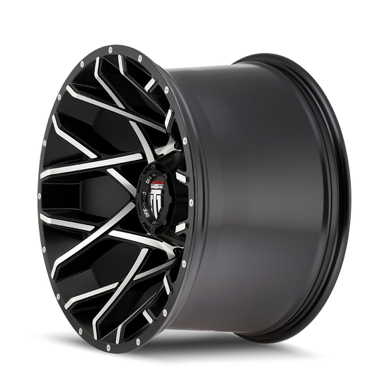 AT1901-2270BML-44 - American Truxx Gridlock 20X12 8X170 /  ET -44mm Gloss Black Machined - American Truxx Wheels Canada
