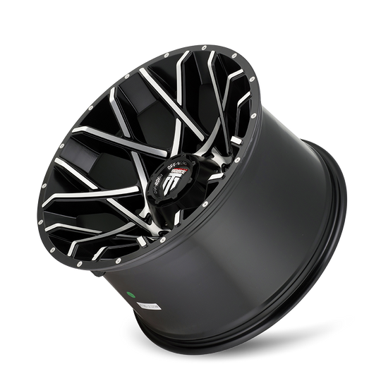 AT1901-2237BML-44 - American Truxx Gridlock 20X12 6X135 / 6X139.7 ET -44mm Gloss Black Machined - American Truxx Wheels Canada