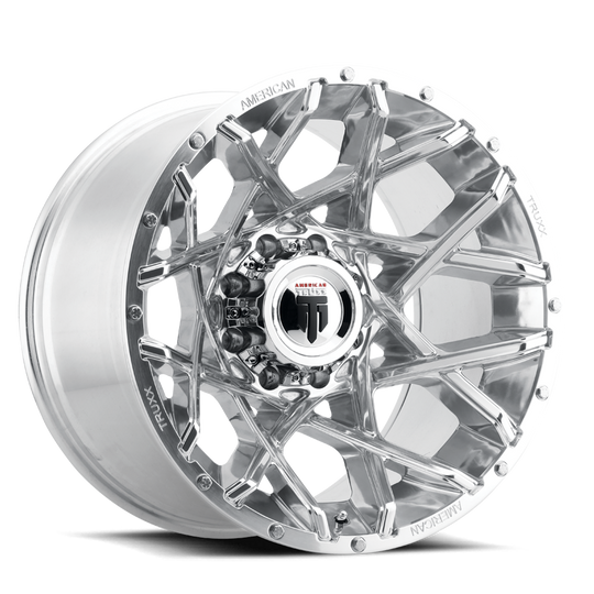 AT1901-2237P-44 - American Truxx Gridlock 20X12 6X135 / 6X139.7 ET -44mm Polished - American Truxx Wheels Canada