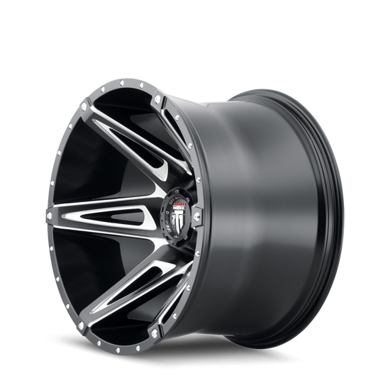 AT1902-22478M-76 - American Truxx Kutz 22X14 8X180 /  ET -76mm Black and Milled - American Truxx Wheels Canada