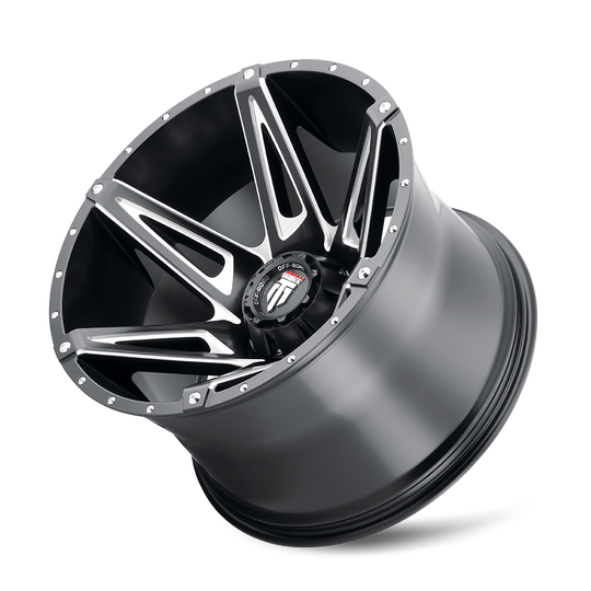 AT1902-2952M-12 - American Truxx Kutz 20X9 5X127 / 5X139.7 ET -12mm Black and Milled - American Truxx Wheels Canada