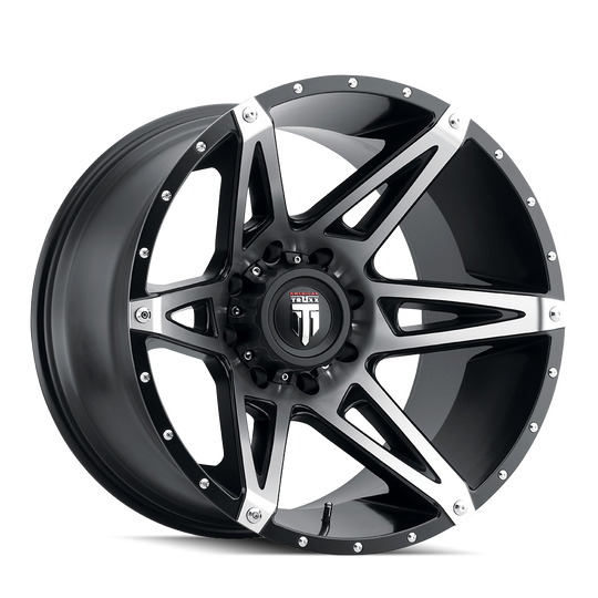 AT1902-2937M-12 - American Truxx Kutz 20X9 6X135 / 6X139.7 ET -12mm Gloss Black Milled - American Truxx Wheels Canada