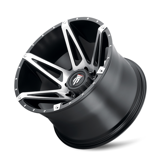 AT1902-8952M-12 - American Truxx Kutz 18X9 5X127 / 5X139.7 ET -12mm Gloss Black Milled - American Truxx Wheels Canada
