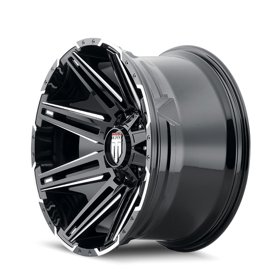 AT1903-8970M-12 - American Truxx Boom 18X9 8X170 /  ET -12mm Gloss Black Milled - American Truxx Wheels Canada