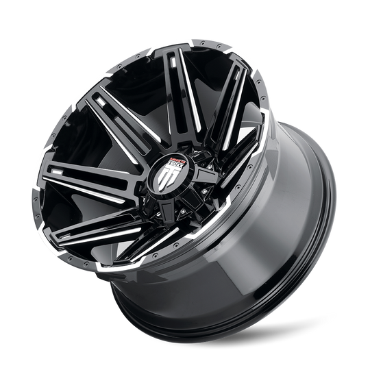 AT1903-22281M-44 - American Truxx Boom 22X12 8X165.1 /  ET -44mm Gloss Black Milled - American Truxx Wheels Canada