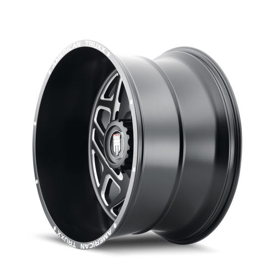 AT1904-2237M-44 - American Truxx Cosmos 20X12 6X135 / 6X139.7 ET -44mm Black and Milled - American Truxx Wheels Canada