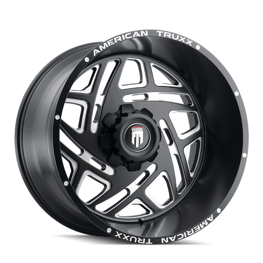 AT1904-24470M-76 - American Truxx Cosmos 24X14 8X170 /  ET -76mm Satin Black Milled - American Truxx Wheels Canada