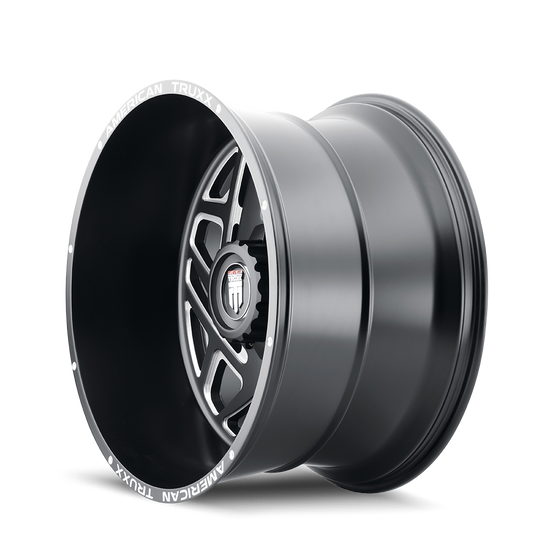 AT1904-24450M-76 - American Truxx Cosmos 24X14 5X150 /  ET -76mm Satin Black Milled - American Truxx Wheels Canada